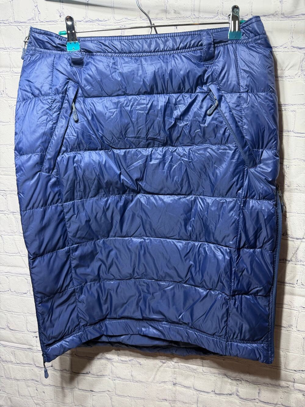 Weatherproof 32 Degrees Heat Womens Quilted Down Puffer Skirt Blue Sz L